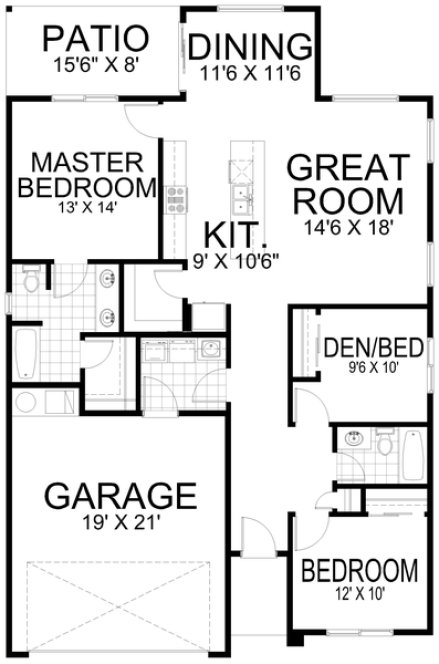 Main Floor Plan for House Plan #800941