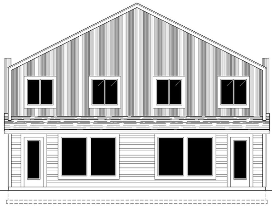 Rear Elevation for House Plan #804941