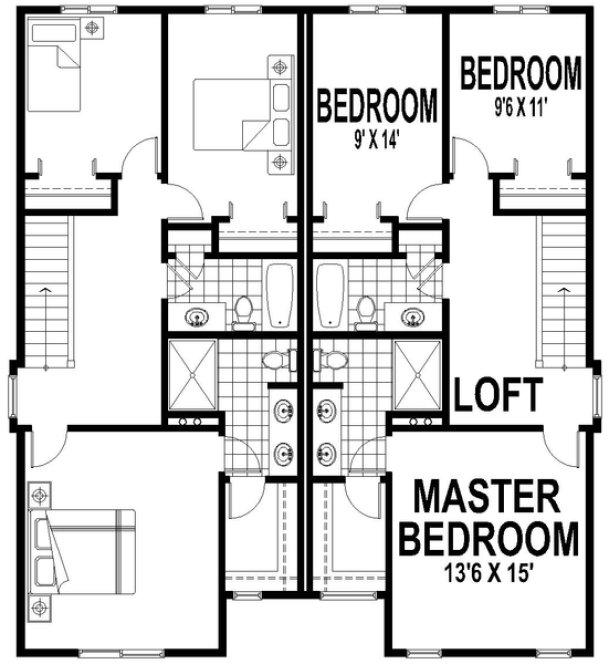 Second Floor Plan for House Plan #804941