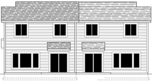 Rear Elevation for House Plan #808892