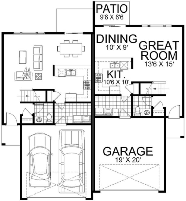 Main Floor Plan for House Plan #808892