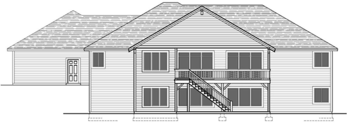 Rear Elevation for House Plan #801352