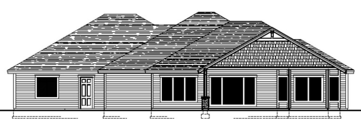 Rear Elevation for House Plan #800662