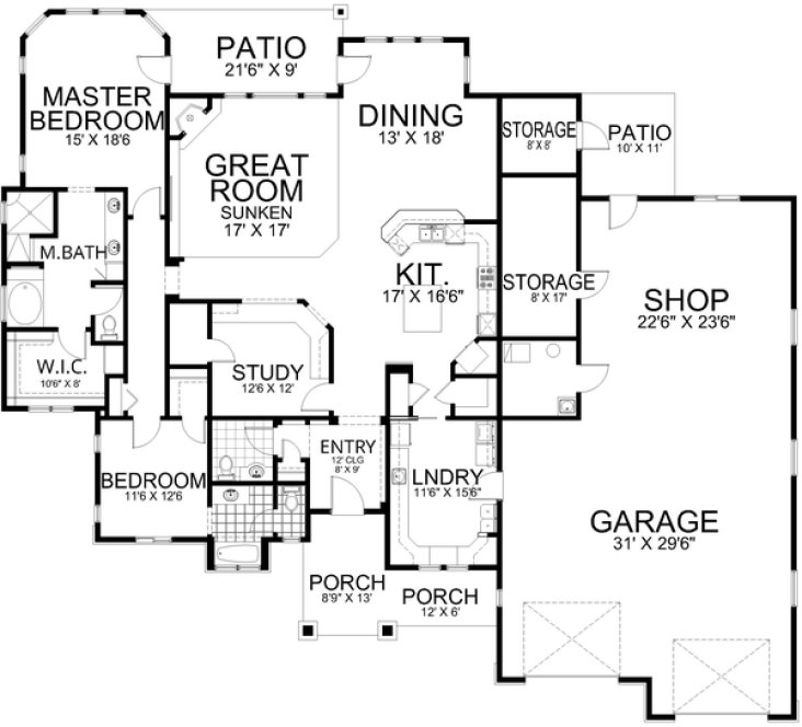 Main Floor Plan for House Plan #800662