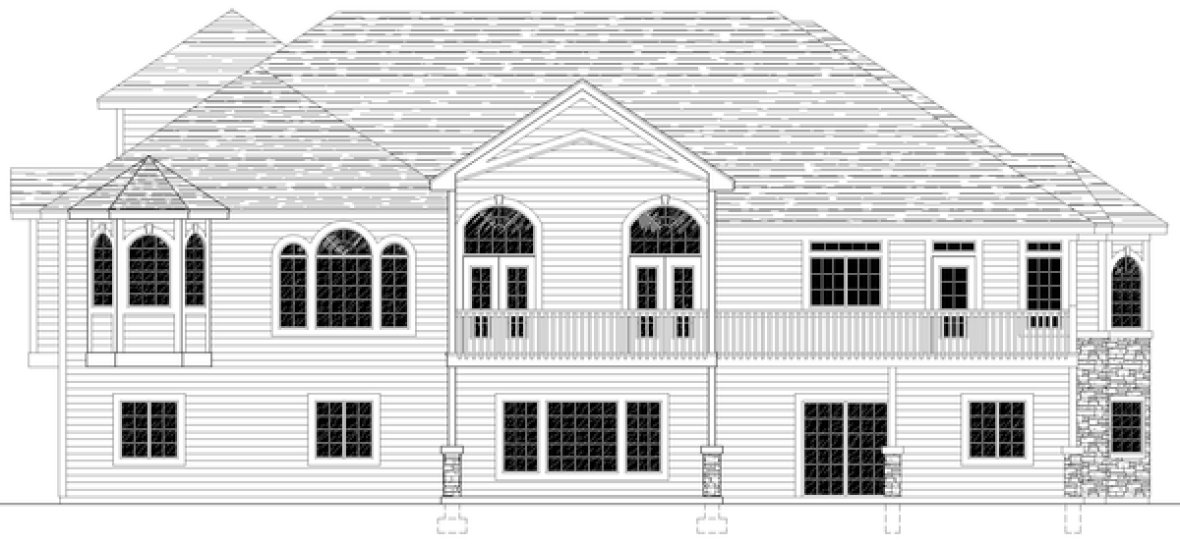 Rear Elevation for House Plan #801962