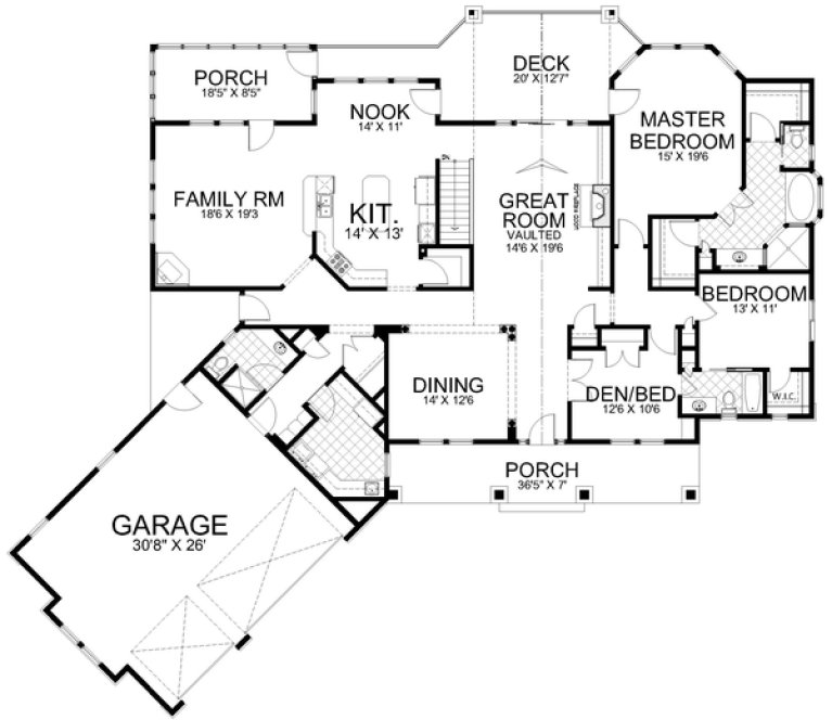 Main Floor Plan for House Plan #800803