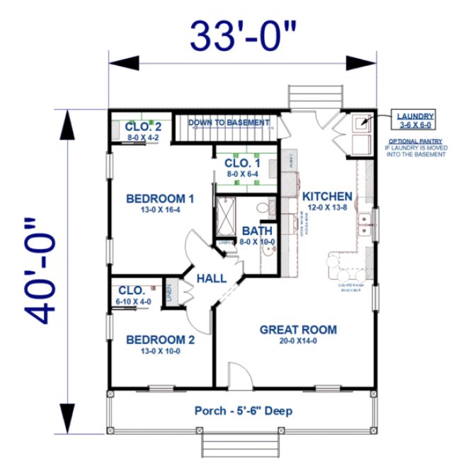 Main Floor Plan for House Plan #434801