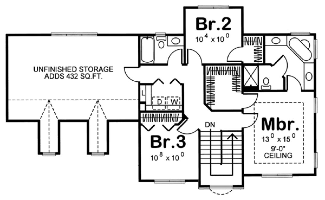Second Floor Plan for House Plan #703871