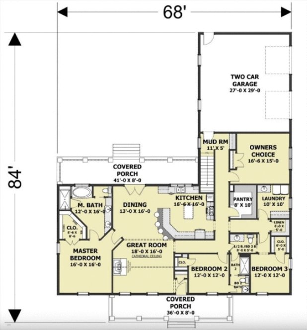 Main Floor Plan for House Plan #435252