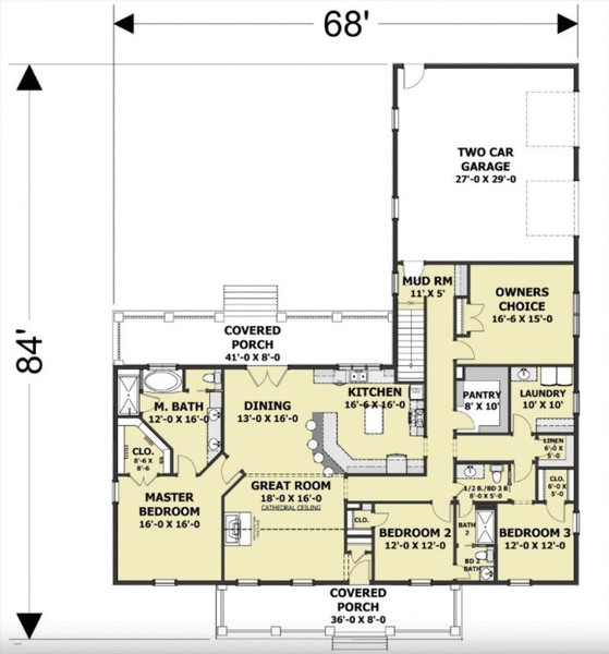 Main Floor Plan for House Plan #435252
