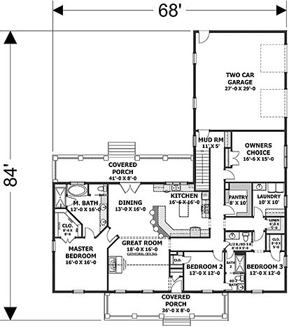 Main Floor Plan for House Plan #436252