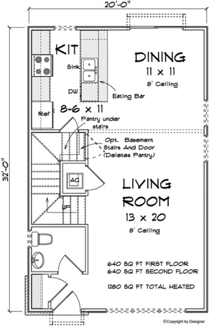 Main Floor Plan for House Plan #240821