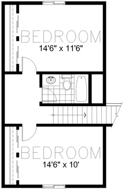 Second Floor Plan for House Plan #806961