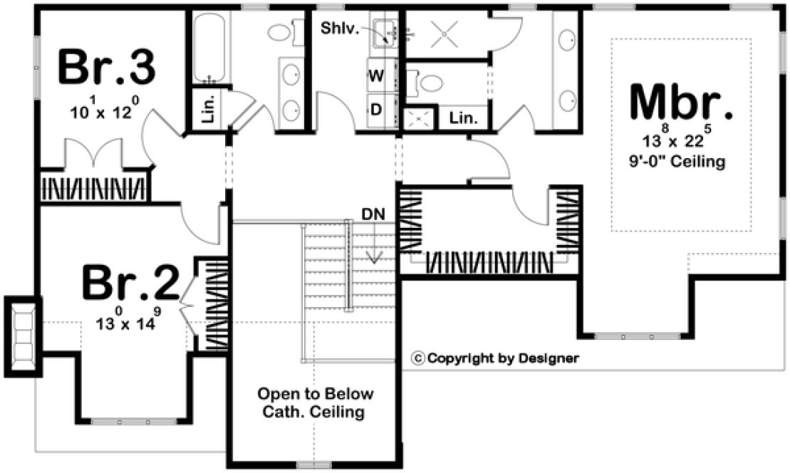 Second Floor Plan for House Plan #702502