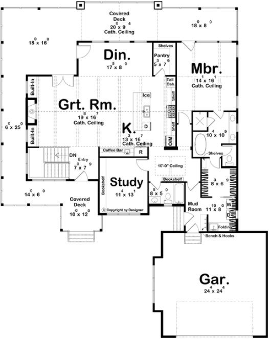 Main Floor Plan for House Plan #706581
