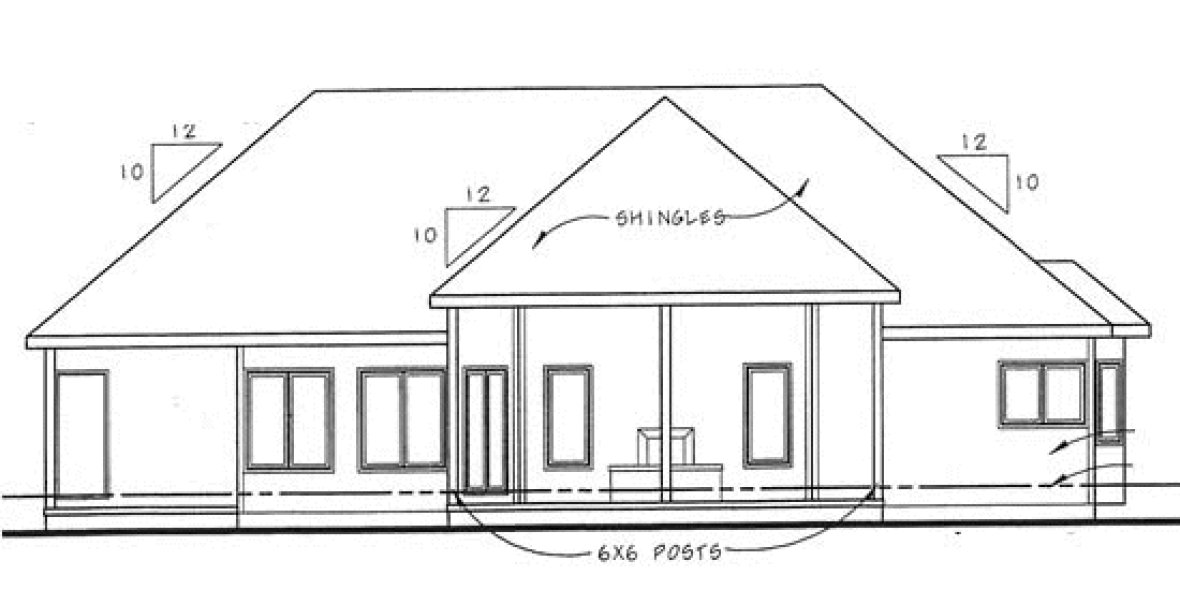 Rear Elevation for House Plan #700081