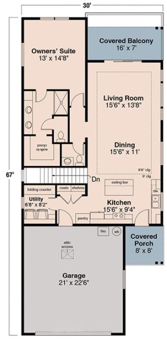 Main Floor Plan for House Plan #345402