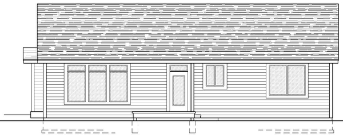 Rear Elevation for House Plan #800811