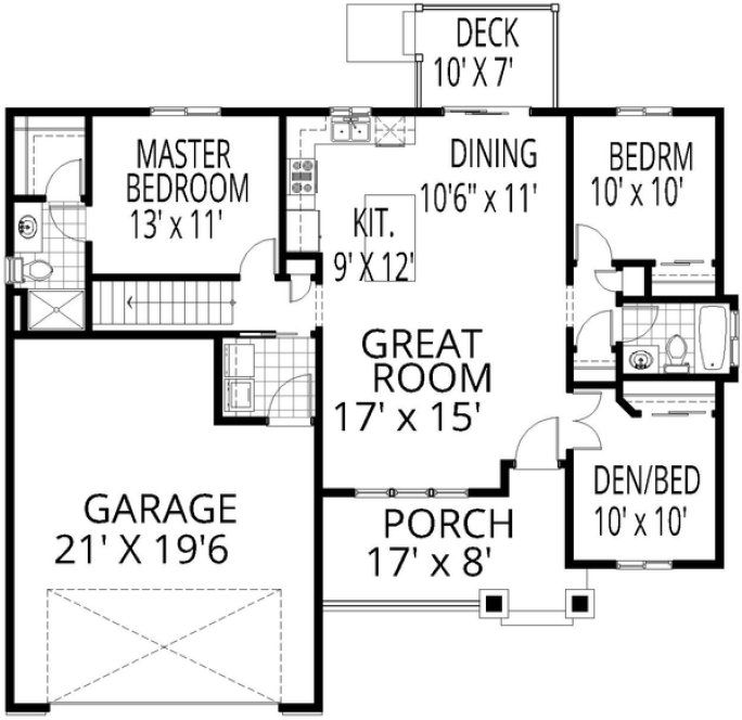 Main Floor Plan for House Plan #802911