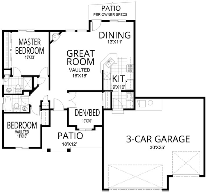 Main Floor Plan for House Plan #807021