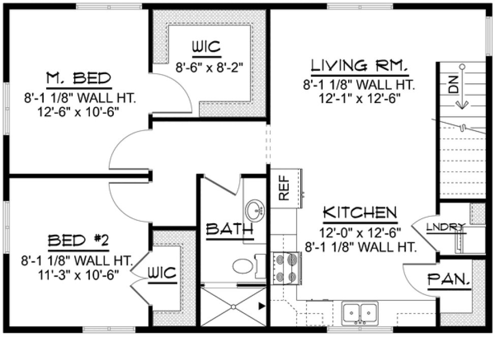 Second Floor Plan for House Plan #755971