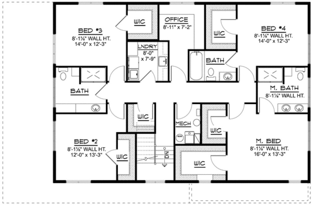 Second Floor Plan for House Plan #752423