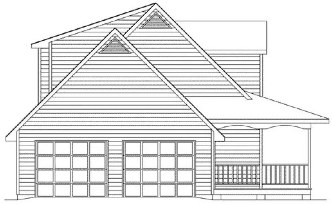 Left Elevation for House Plan #635781