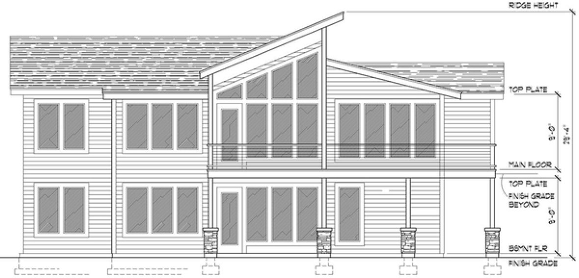 Rear Elevation for House Plan #800771