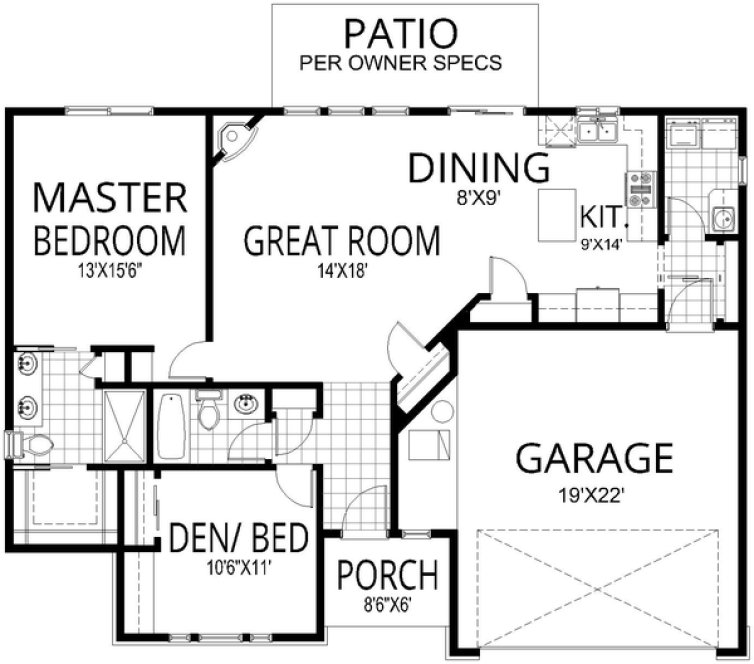 Main Floor Plan for House Plan #806421
