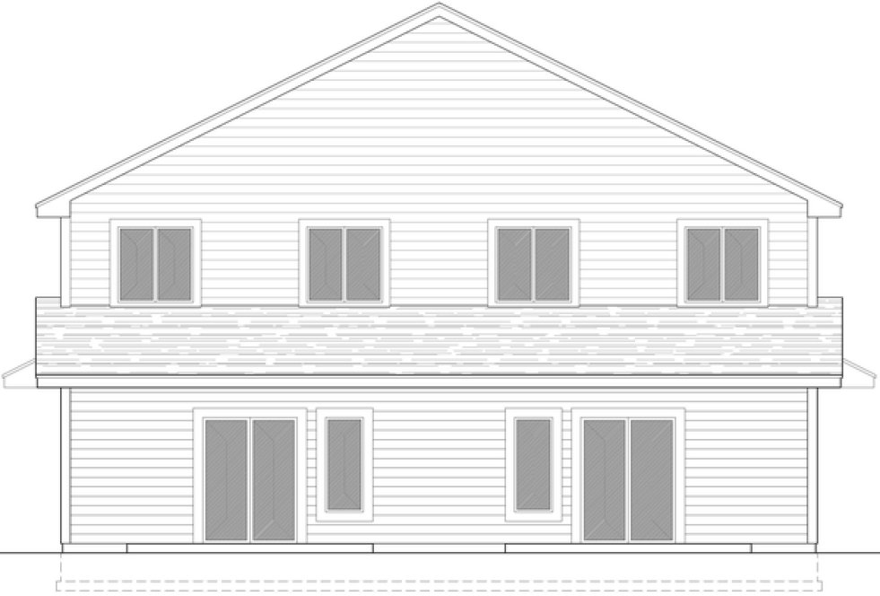 Rear Elevation for House Plan #800292