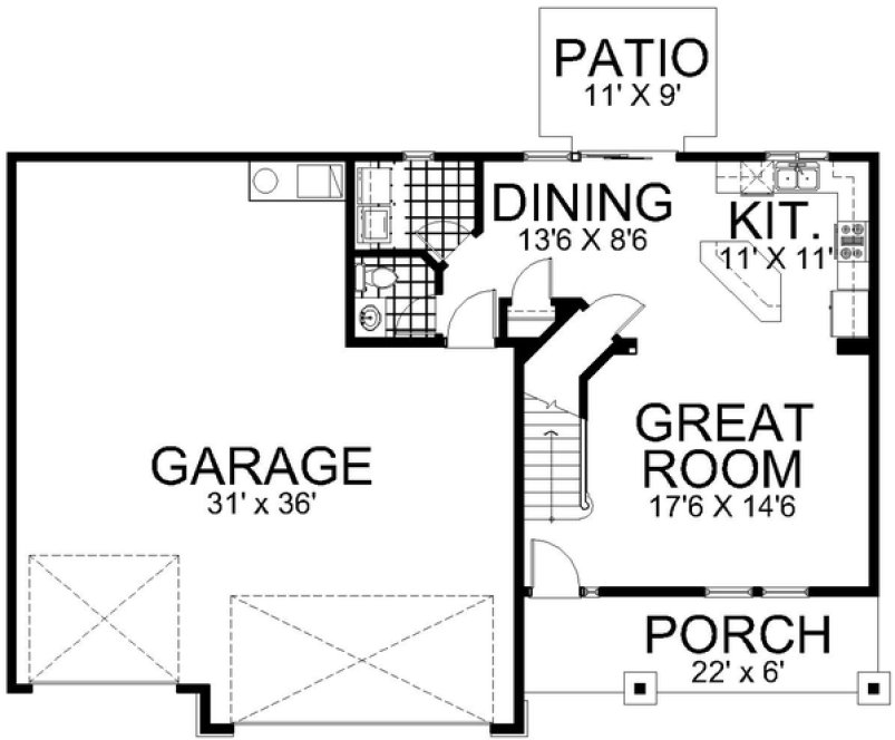 Main Floor Plan for House Plan #808181