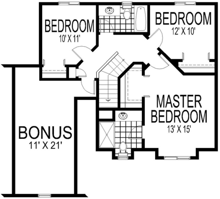 Second Floor Plan for House Plan #808181