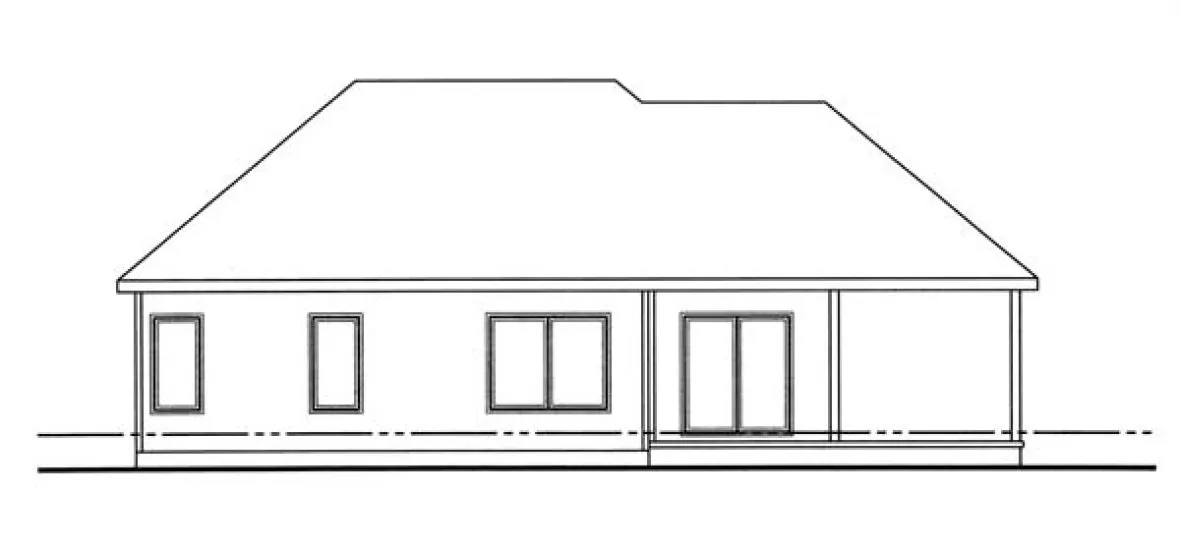 Rear Elevation for House Plan #701831