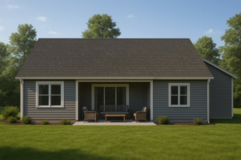 Rear Elevation for House Plan #807951