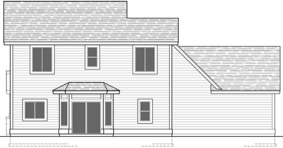 Rear Elevation for House Plan #804791