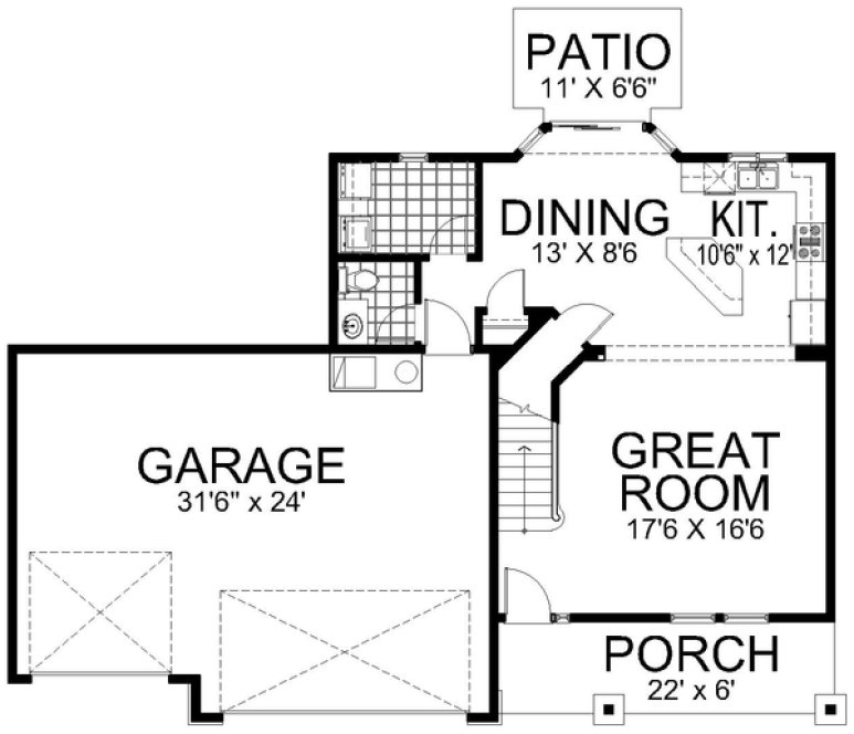Main Floor Plan for House Plan #804791