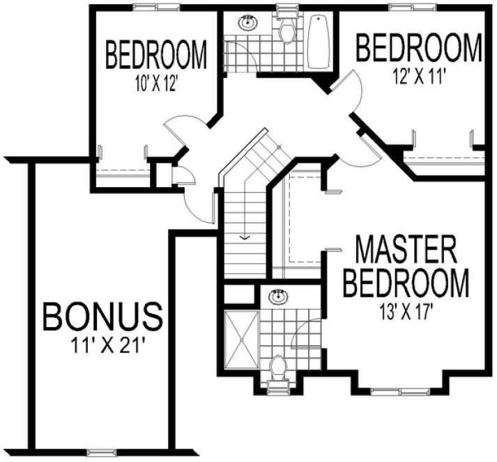 Second Floor Plan for House Plan #804791