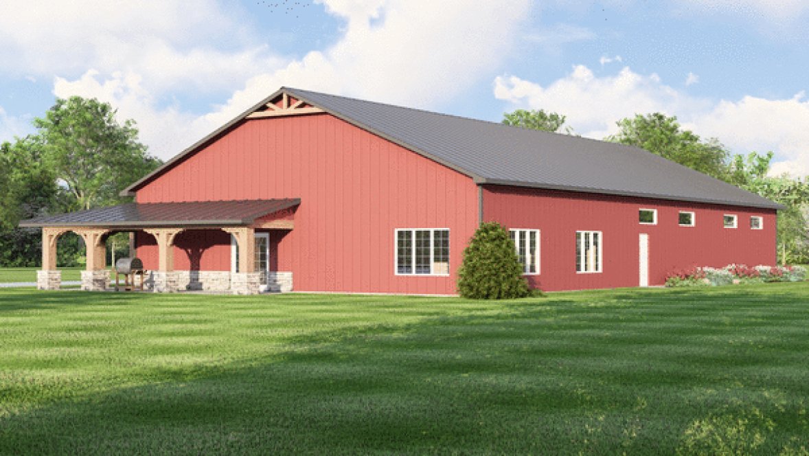 Left Elevation for House Plan #758851