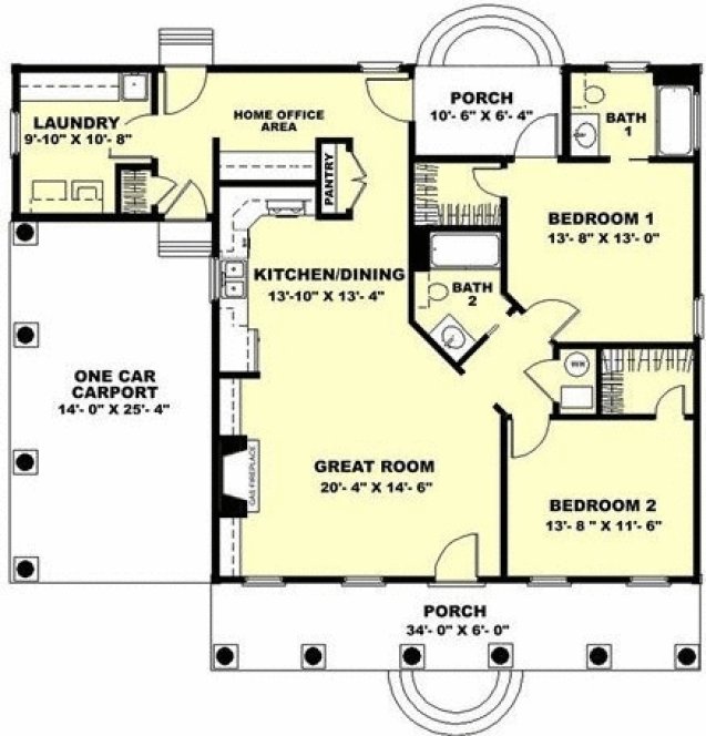 Main Floor Plan for House Plan #431031
