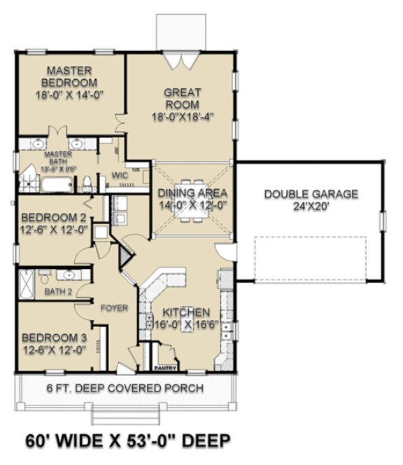 Main Floor Plan for House Plan #438091