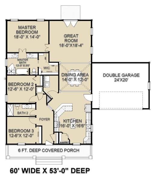 Main Floor Plan for House Plan #438091