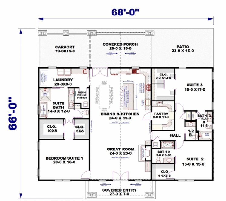 Main Floor Plan for House Plan #432992