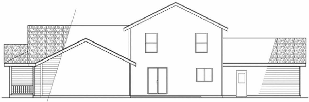 Rear Elevation for House Plan #341432