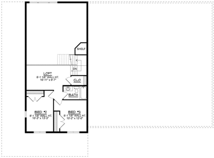 Second Floor Plan for House Plan #750281
