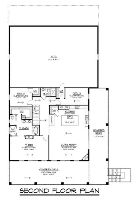 Second Floor Plan for House Plan #750552