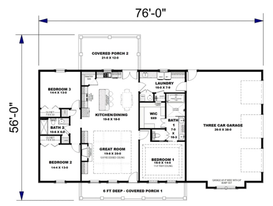 Main Floor Plan for House Plan #430091