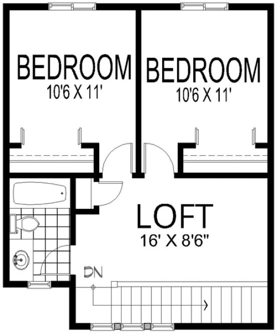 Second Floor Plan for House Plan #809281