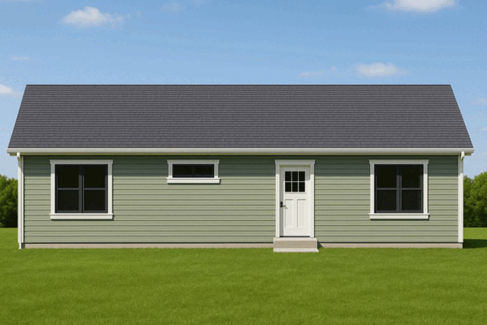 Rear Elevation for House Plan #802970