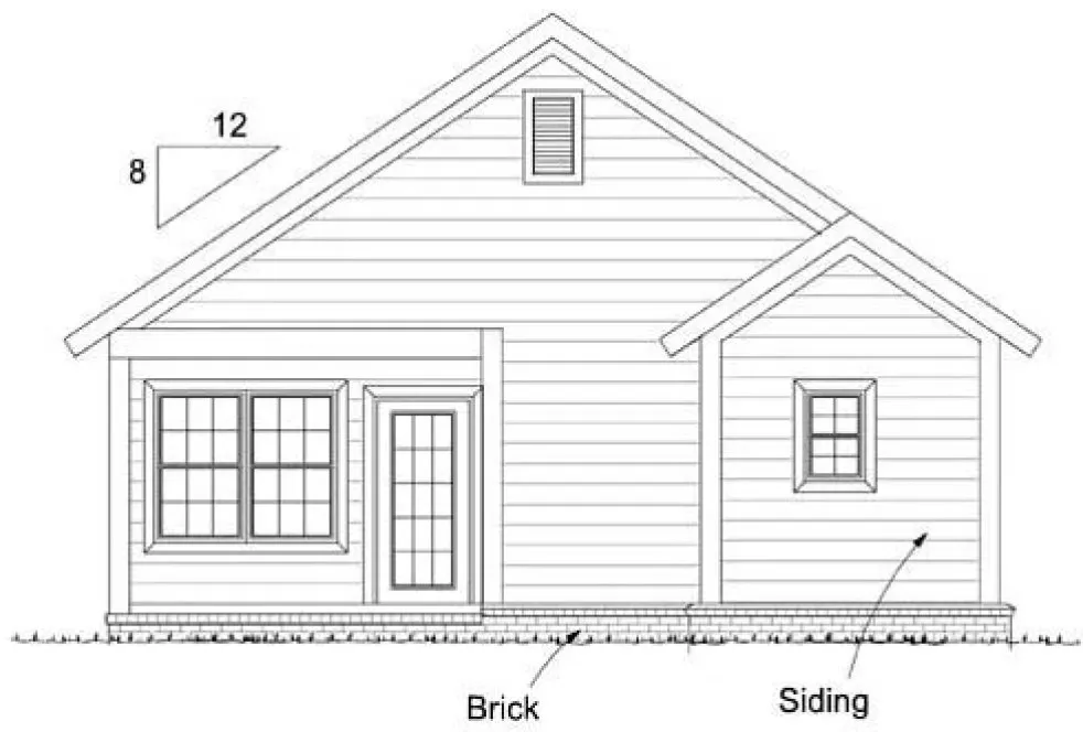 Rear Elevation for House Plan #248931