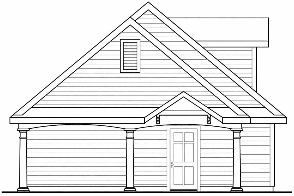 Left Elevation for House Plan #345441